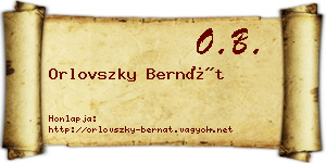 Orlovszky Bernát névjegykártya